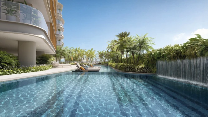 Piscina com raia de 25M e deck molhado